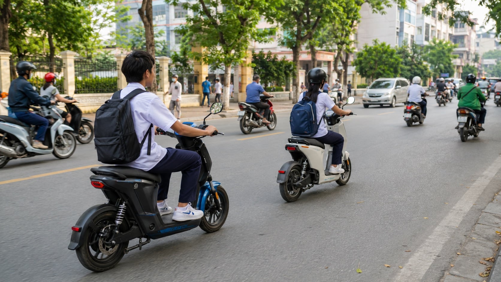 Học sinh dưới 16 tuổi điều khiển xe máy điện: Giải pháp nào đảm bảo an toàn từ gia đình?